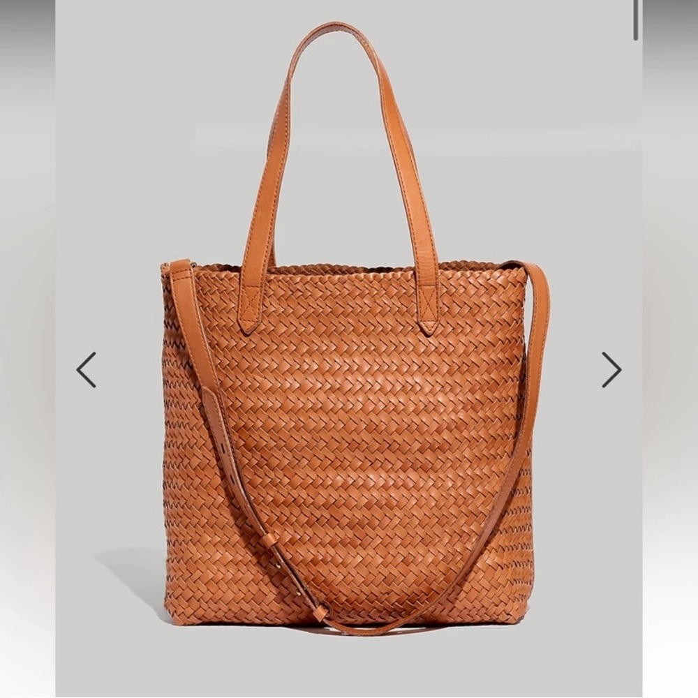 Madewell Brown Woven Medium Transport Tote Bag